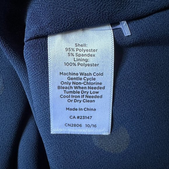 NEW Talbots Flutter Sleeve Polka Dot Fit Flare Dress Chiffon Navy size 14 W - Picture 6 of 6